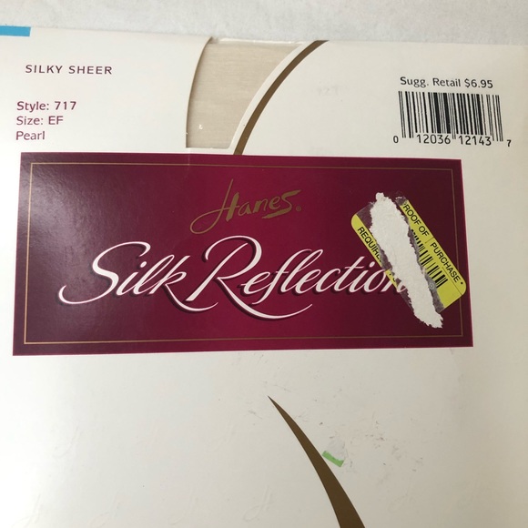 NOS Hanes Silk Reflections Panty Hose SZ EF Pearl Color; Lycra Hosery; 90s Style - Picture 2 of 5